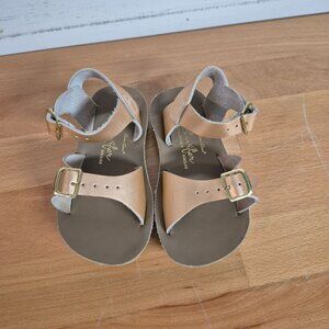 Summer Sand Surfer Toddler Sandals Size 8 Rose Gold Split Leather Insoles Adjust